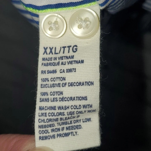 American Eagle Outfitters Blue White Stripe Long Sleeve Button Down Shirt Men - Picture 13 of 15